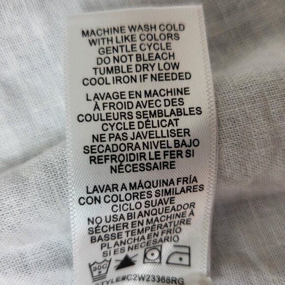 Cabana by CasaCabana white linen blend button-up swimsuit coverup NWOT  size XL - Picture 7 of 9